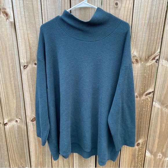 Eileen Fisher Italian Yarn Merino Wool Mock Turtleneck Sweater - Picture 3 of 6